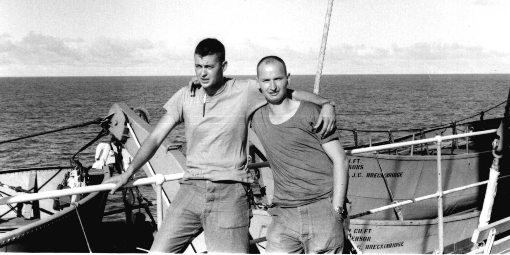 Bill Volesky (left) and John Santini aboard the J. C. Breckinridge